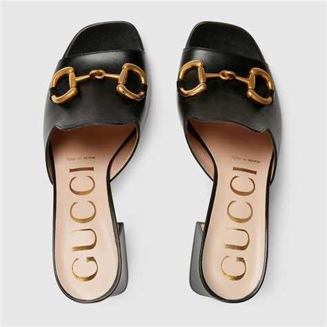 gucci women's horsebit sandal|Gucci slide sandals with horsebit.